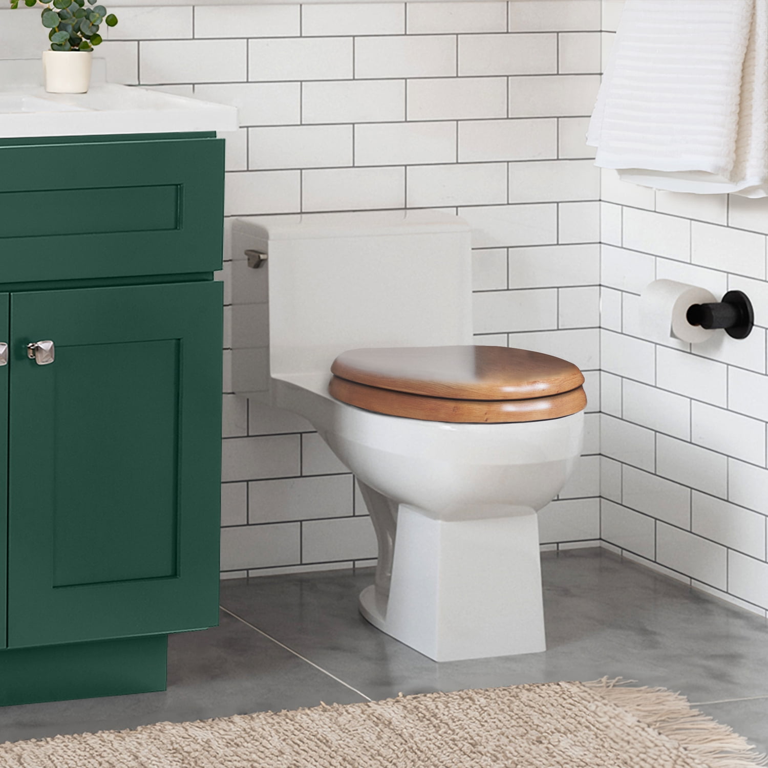Design House Dalton Elongated Wood Toilet Seat in Honey Oak