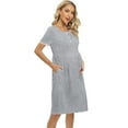 thumbnail image 3 of Women's Button Down Maternity Sleepwear Nursing Nightgown Labor/Delivery Hospital Gown Short Sleeve Breastfeeding Dress Lace Round Neck Casual Nightshirt for Women,Gray S-XXL, 3 of 6