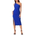 thumbnail image 1 of INSPIRE CHIC Vestido Midi Formal Ajustado de Una Sola Manga Sin Mangas para Mujeres XL Azul Real, 1 of 6