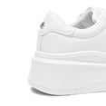thumbnail image 6 of LUCKY STEP Fashion Chunky Faux Leather Sneakers Low Top Casual Shoes,White,Womens, 6 of 7