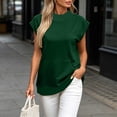 thumbnail image 6 of cocolona Womens Short Sleeve Sweatshirt Crew Neck Solid Color Casual Loose Pullover Tops with Pockets, 6 of 6