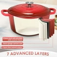 thumbnail image 5 of 6 Qt Enameled Cast Iron Dutch Oven Pot with Lid, Red, Oven Safe up to 500°F, Non-Stick for Baking, Braising, Stews, 5 of 8