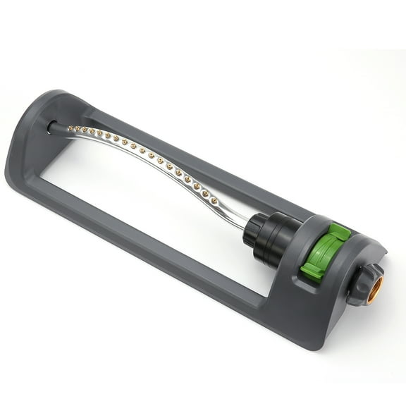 Lawn Sprinkler, GUDWING Metal Oscillating Sprinkler with 18 Hole Brass Nozzles, Water Sprinkler for Lawn Covers up to 3,600 Ft, Includes Spray Jet Cleaning Needle, Grey