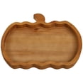 thumbnail image 5 of SOFE Farmhouse Pumpkin Serving Tray for Tabletop Decor, Wooden Brown Serving Platter Shallow Dishes, Long Wood Handmade Rustic Trays for Coffee Table, Ottoman, Table Centerpieces for Dining Room, 5 of 5
