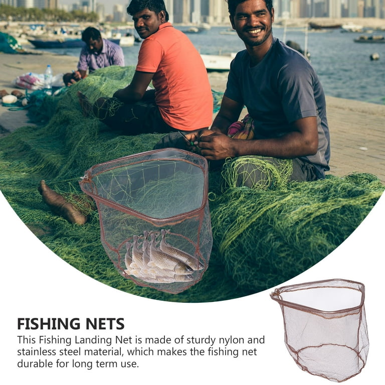 Fish Net Fishing Net Folding Fish Land Net Fish Catching Supplies Ground  Grid Stainless Steel Nylon