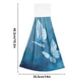 thumbnail image 3 of 2PCS Velcro Hangable Hand Towels Quick-Drying Hanging Kitchen Towels for Kitchen & Bathroom Abstract Blue and White Butterfly, 3 of 7