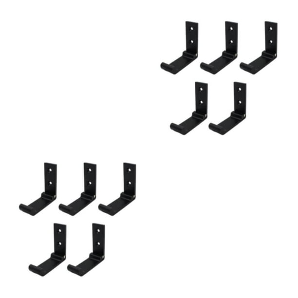 Naiovety 5 unids/set multiusos montado en la pared abrigo ropa gancho fácil instalación fuerte capacidad de soporte negro L negro l 2Conjunto