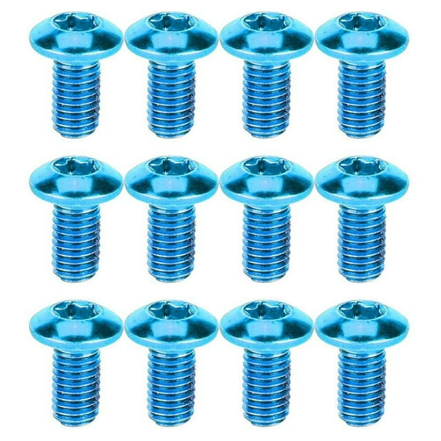 SHISUYAN 1 Box/12PCS Titanium Steel Brake Pad Screws Brake Fixing Screws Durable Screws for Mountain Bike (Blue)
