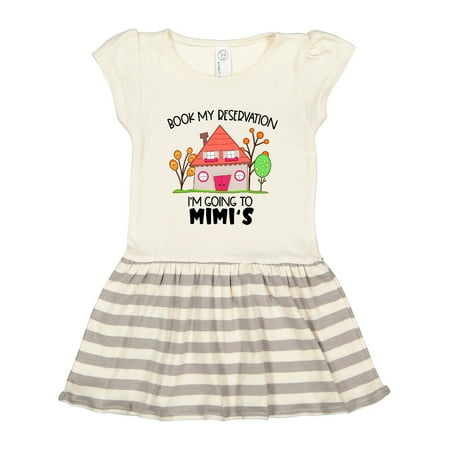 

Inktastic Book My Reservation! I m Going to Mimi s- House Gift Toddler Girl Dress
