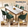 thumbnail image 6 of Wooden Dining Chairs Set of 4, Modern Upholstered Fabric Side Chairs with Cutout Backrest and Wood Legs, Kitchen Dining Room, Green with Black Legs, 6 of 6