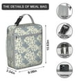 thumbnail image 2 of Cooler Lunch Bag with Floral Print – Thermal Waterproof Tote, Reusable Bento Box Carrier for Women, Men & Campers, 2 of 4