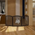 thumbnail image 4 of Freestanding Pet Gate, Wide Dog Gates, Panel Dog Gate, Dog Fence Indoor Puppy Gate with 3 Foot Supporters for Living Room, House, Doorways, Stairs, Brown, 4 of 5