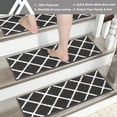 thumbnail image 4 of FloorHug Edging Stair Treads 28"x9"(15 PCS), Carpet Stair Treads for Wooden Steps Indoor, Stair Runners for Kids Elders and Dogs, Non-Slip TPE Backing, Stair Rugs Machine Washable, Black, 4 of 8