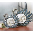 thumbnail image 3 of Metal Diamond Luxury Photo Picture Frame Collection 4x4 Photo Display for Desk 3D Swan Delicate Picture Holder High Definition Glass for Table Top Display for Family Decorate Blue Right, 3 of 6