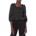 thumbnail image 1 of The Drop Mujer Marisol Smocked Ruffled Blusa negra XL, 1 of 2