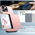 thumbnail image 3 of Benbenjaytek for iPhone 16 Pro Wallet Case with Card Holder + 2 Tempered Glass Screen Protector Protective Dual Layer Shockproof Hidden Card Slot Slim Case iPhone 16 Pro 6.1″ 2024 (Rose Gold), 3 of 7