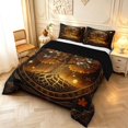 thumbnail image 2 of Homewish Retro Tree Of Life Queen Comforter Set,Astrology Style Comforter Sets Queen,Gold Orange,Black Reversible,3-Piece,1 Comforter and 2 Pillowcases, 2 of 7