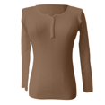 thumbnail image 6 of Telankuip Fall Sweaters for Women 2025 Button up V-Neck Long Sleeve Thin Knit Pullover Sweaters Lightweight Comfortable Soft Solid Color Base Layer Tops 2025 Khaki L, 6 of 6
