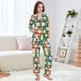thumbnail image 4 of FORMRS Womens Pajama Set Long Sleeve Top and Pants with Pockets Soft Comfy Lounge Sleepwear, Sizes S-2XL, Green Checkered Daisy, 4 of 7