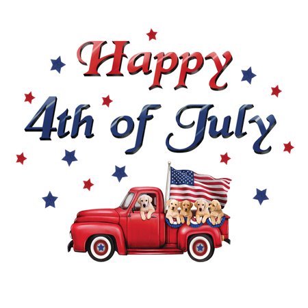 Happy 4th of July Dogs in Truck Garage Door Magnet ...
