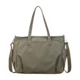 thumbnail image 1 of Bolso para portátil, bolso de compras grande con cremallera, bolso tote para la escuela, viajes y playa. Verde, 1 of 9