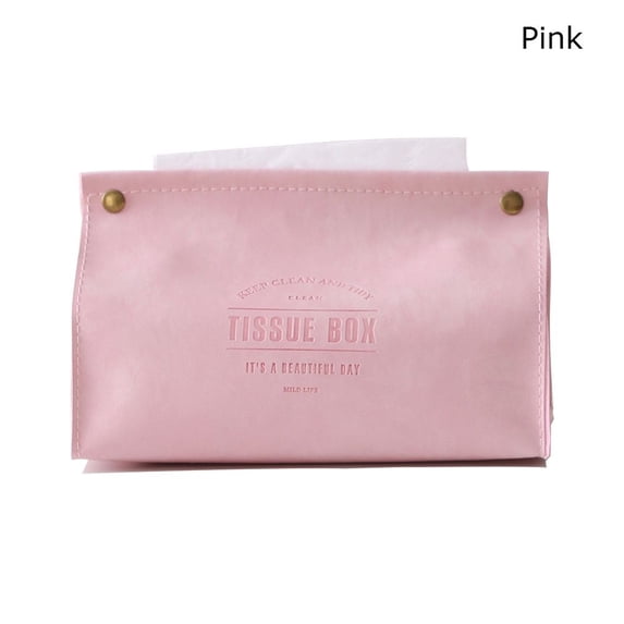 Fashion Bar supplies Table Decoration Nordic style Tissue Boxes Leather Drawer Box Tissue Bag Drawer Box PINK