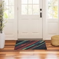 thumbnail image 3 of Yayeee Doormat for Inside 20"x32" Absorbent Low-Profile Washable Non-Slip Rubber Backed Entryway Rug, Red Abstract Lines, 3 of 8