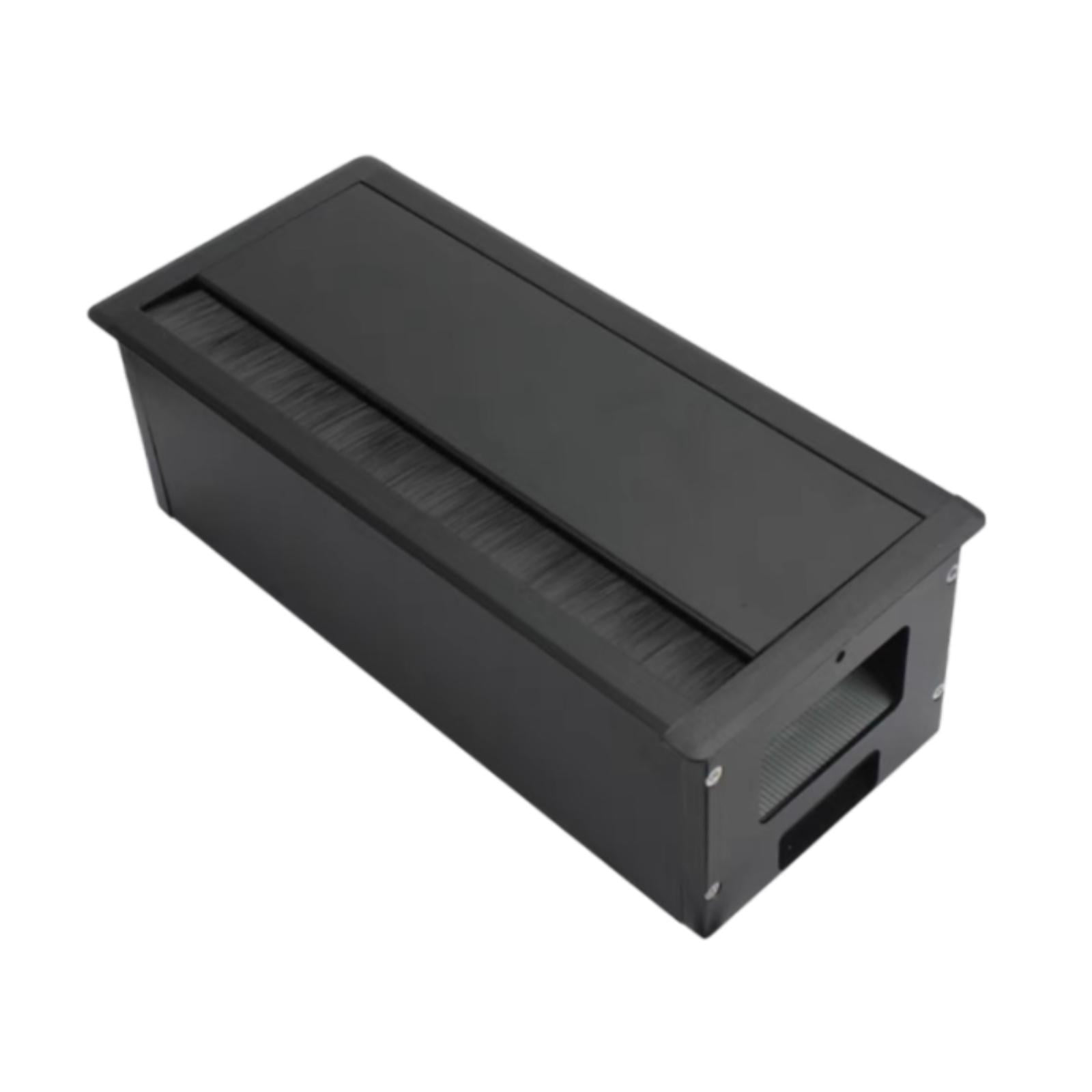 Wzmzjy Cable Management Grommet for Desk, Rectangular Wire Organizer with Threading Box Black