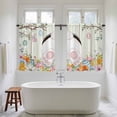 thumbnail image 4 of Easter Kitchen Curtain for Berdoom Living Room Cafe 54 Inch Length, Spring Farmhouse Watercolor Bunny Eggs Wood Grain Tiers Curtains Light Filtering Drapes Window Treatment 2 Panels 52"Wx54"L, 4 of 8