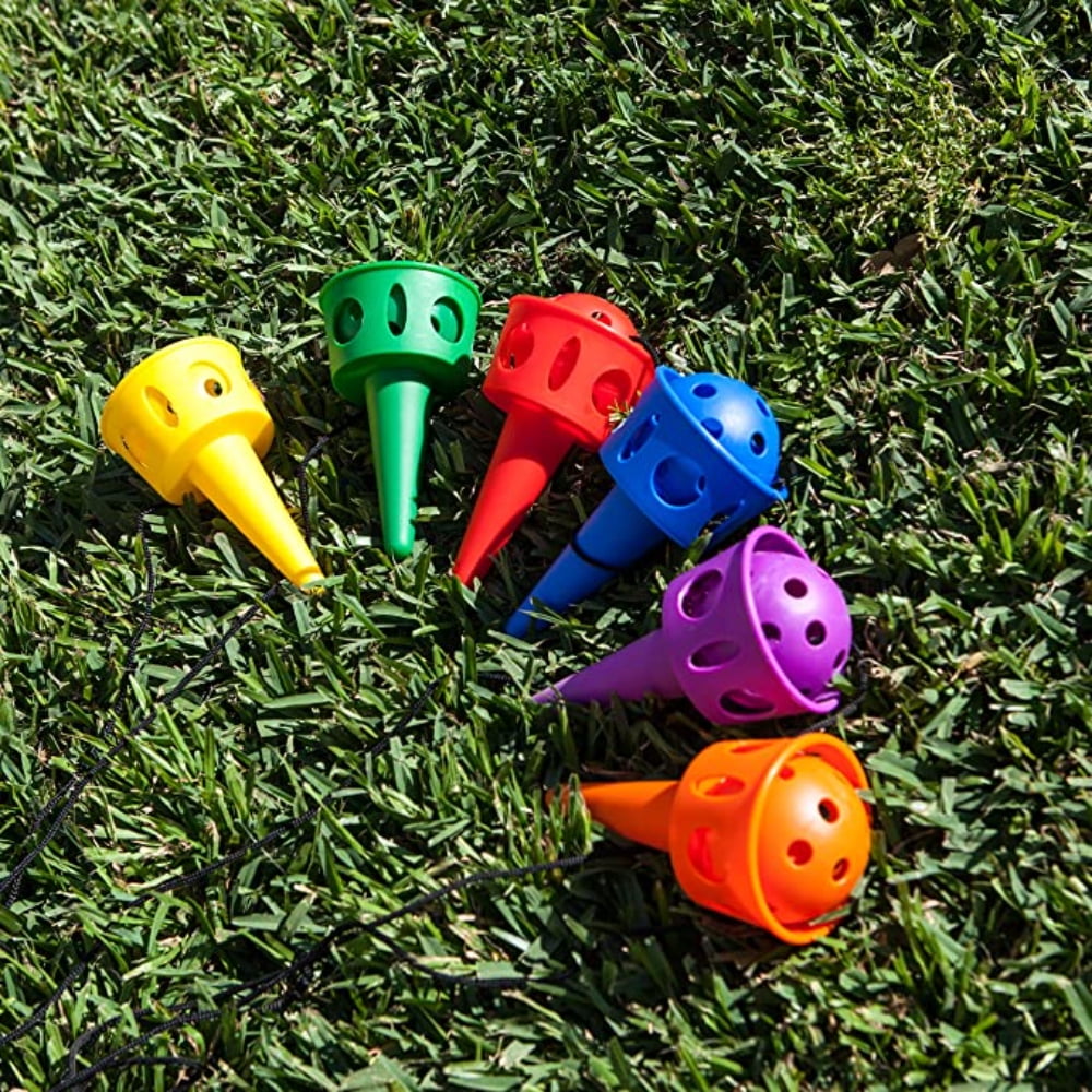 SNNROO Throw and Catch Ball Game Set, Catch a Ball Set, Ball and Cup Kids Hand Eye Coordination Classic Outdoor Game for Yard Lawn Camping Beach, 6 Colors