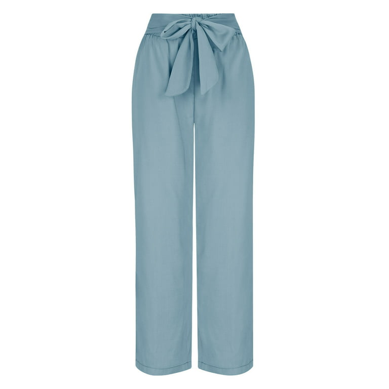 JWZUY Womens Slim Fit Pant Elastic Waist Ankle Pants Design Pants Pencil  Trouser Ruched One Leg Size Zipper Pant Blue XXXXL 