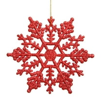 Vickerman 4" Red Glitter Snowflake Christmas Ornament, 24 per Box