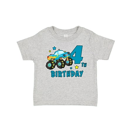 

Inktastic 4th Birthday Monster Truck Gift Toddler Boy Girl T-Shirt