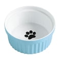 thumbnail image 1 of de cerámica para gatos, soporte inferior antideslizante, cuenco de agua, comida, platos para s, mascotas Cuenco Pata Azul jinwen Comedero para mascotas, 1 of 8