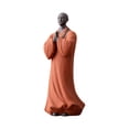 thumbnail image 2 of DOLITY Buddha Statue Ceramic Sculptures Shaolin Zen Monk Figure for Shop Garden Car orange, 2 of 9