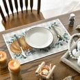 thumbnail image 3 of Smile Orange Pumpkins Eucalyptus Leaves Fall Thanksgiving Table Placemat 4 Set 12 x 18, 3 of 7