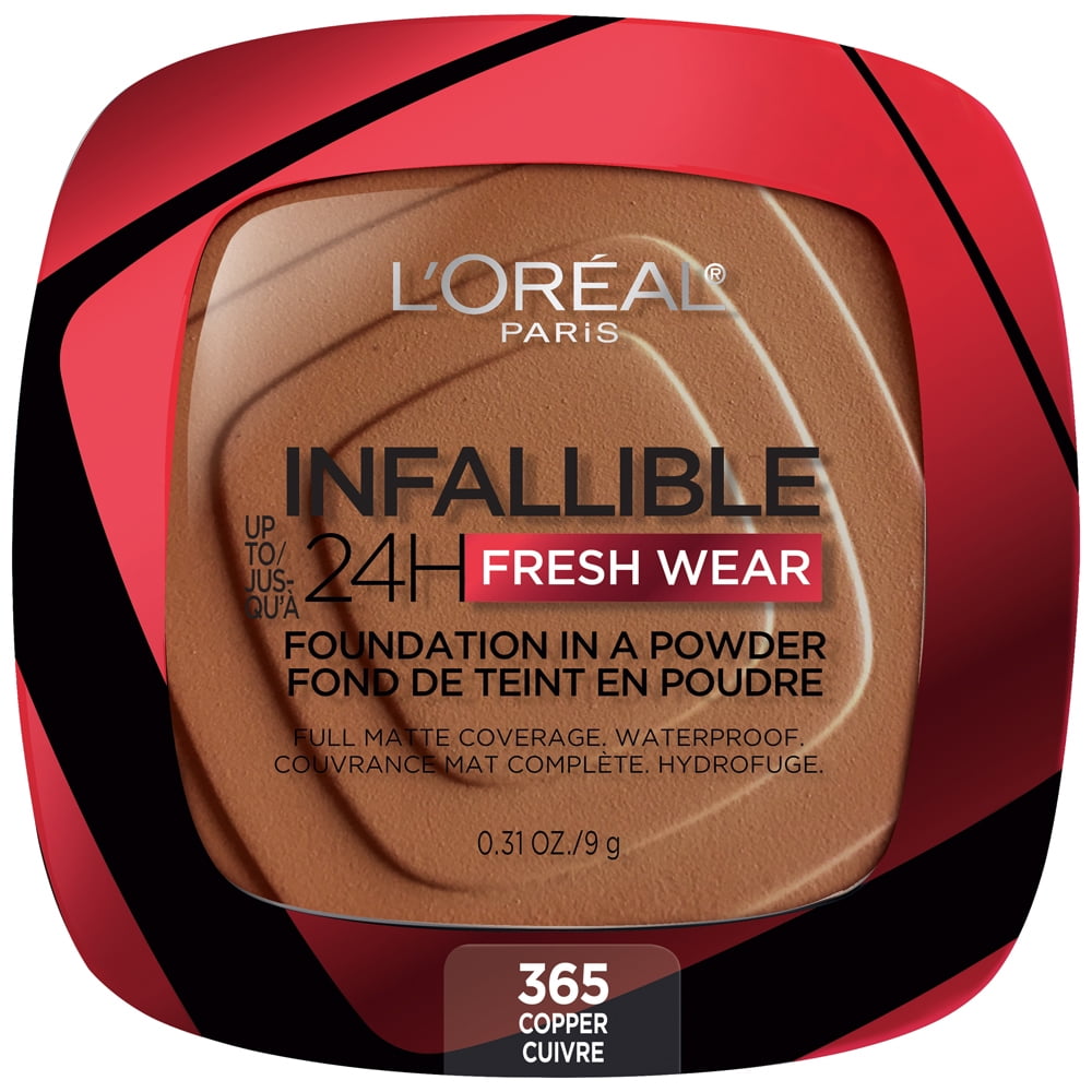 L Oreal Paris Infallible Up To 24h Fresh Wear Foundation In A Powder Copper 0 31 Oz Walmart Com L Oreal Paris Infallible Up To 24h Fresh Wear Foundation In A Powder Copper 0 31 Oz Walmart Com