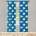 thumbnail image 4 of Ambesonne Chinese Window Curtains, Folkloric Moon and Cloud, Each 28" W x 95" L, Blue Cream and White, 4 of 4