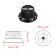 thumbnail image 2 of Perillas De Control Para Guitarra Eléctrica Unique Bargains 6mm ID 2 Volumen 2 Tono Plástico Negro Con Blanco 2 Juegos, 2 of 6