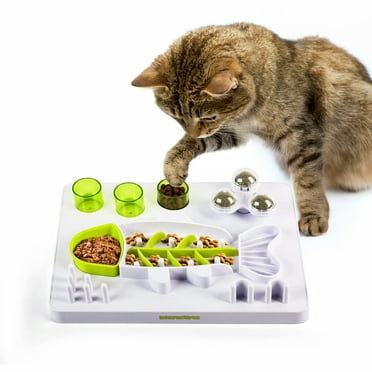 Feeder DIY Interactive Cat Treat Puzzle Toy Box, Cat Treat Food