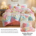 thumbnail image 5 of LIFEREVO Luxury Fluffy Faux Fur Duvet Cover Set, Rainbow Print Plush Fuzzy Duvet Cover Set(1 Tie Dye Shaggy Comforter Cover+2 Furry Pillowcases)Bedding Set,Zipper Closure(Queen, Rainbow Colorful), 5 of 7