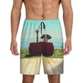 thumbnail image 2 of Picia Elehpant And A Giraffe Looking At The Sea Pajama Shorts for Men, Men's Pajama Bottoms, Sleepwear,Short Pajama Pants-4X-Large, 2 of 9