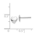 thumbnail image 3 of 14K White Gold Earring Button Women'S 3 mm Polished Heart Post Earrings, 3 of 3