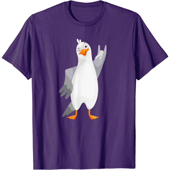 Cool Cute Seagull Ocean Sea Bird Animal Hand Gesture Seabird T-Shirt