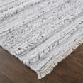 thumbnail image 3 of Feizy Alden Transitional Stripes, Gray/Silver/Ivory, 9' x 12' Area Rug Stain Fade Resistant Handmade Casual Solid Floor Rug for Living room Bedroom, 3 of 8