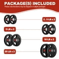 thumbnail image 5 of FlexWave Olympic Weight Plate Set 85LB–135LB, 2-Inch Rubber Coated Cast Iron Plates for Barbell, Home Gym Strength Training, 5 of 8