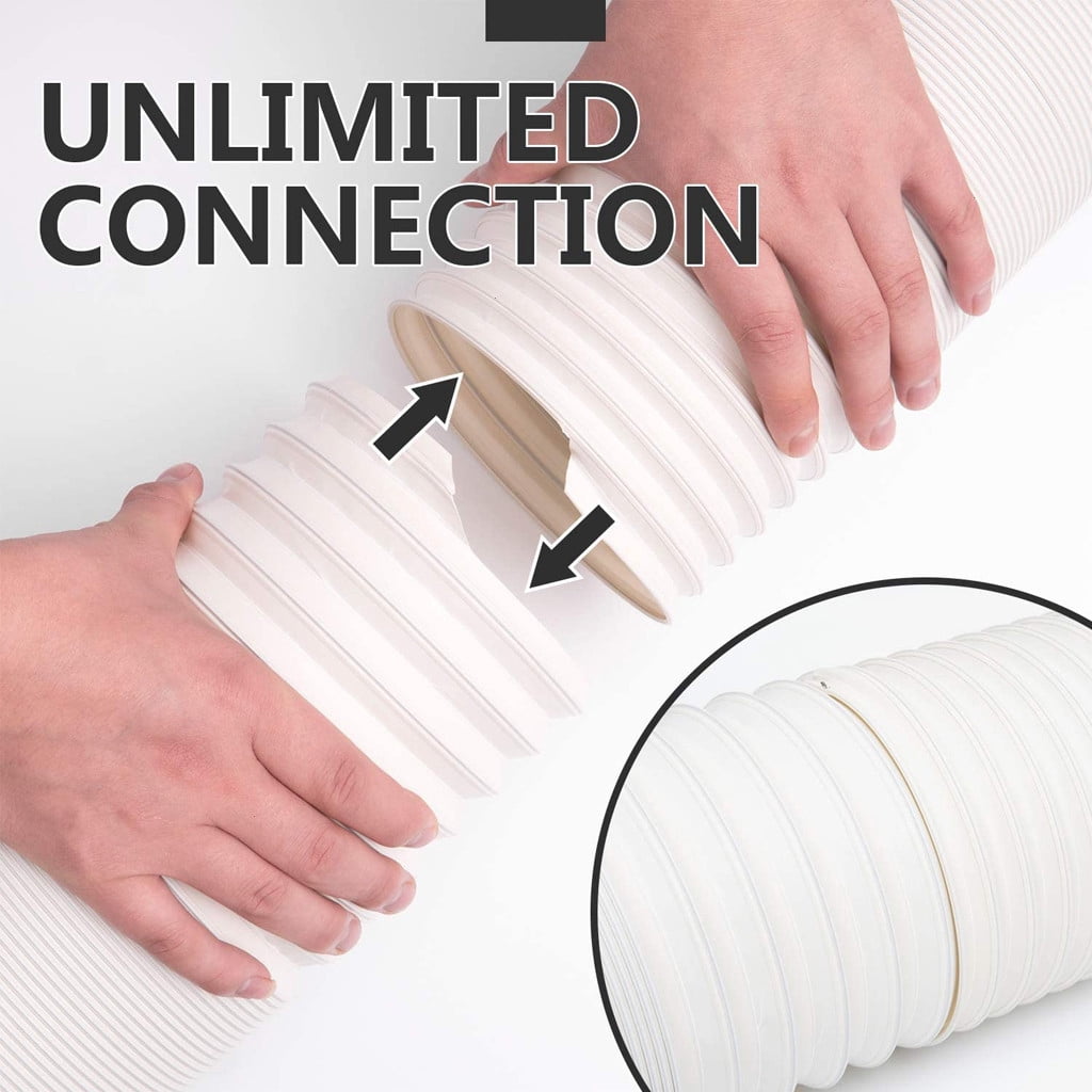 Dezsed Portable Air Conditioner Universal Exhaust Hose Universal Portable Air Conditioner Hose 5.9 Inch Diameter with Clockwise Thread White A