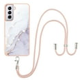 thumbnail image 2 of Allytech Galaxy S21 Plus Case,S21+ Case, TPU Marble Pattern Slim Fit Anti-scratch Shock-absorbing Full Protection Back Cover with Hand Strap Lanyard Case for Samsung Galaxy S21 Plus, White, 2 of 4