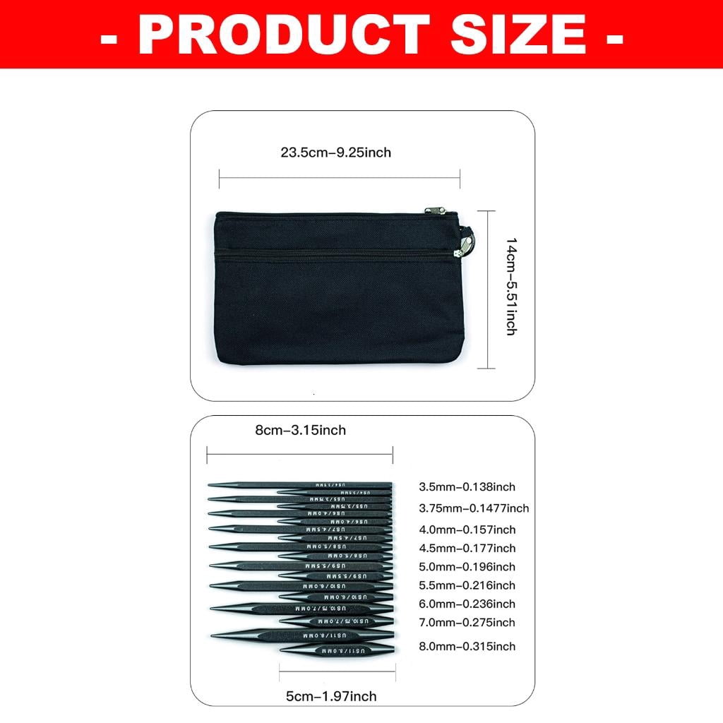 Giaone Alumina Detachable Crochet Hook Set Short Wood Handle Ensuring Easy Use Multiple Hook With Portable Case