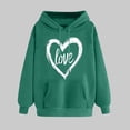 thumbnail image 2 of Women's Colorful Heart Printed Hoodies Sweatshirts for Valentines Cute Long Sleeve Pullover Hooded, 2 of 5